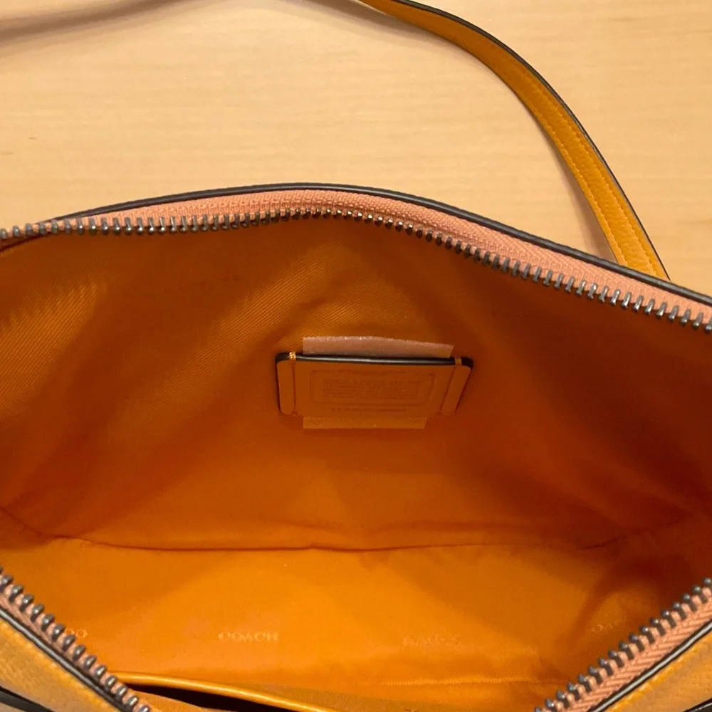 Coach Mustard Pebbled Leather Crossbody Bag